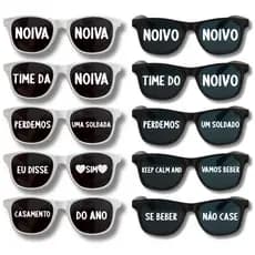 Kit 10 Óculos Escuro Para Casamento Noiva Noivo Casei
