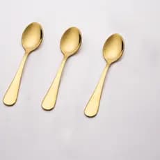 6 Pcs Colher Pequena Dourada Resiste à Cor Limpo Rapidamente Durável Aplicável a Diversos Ambientes