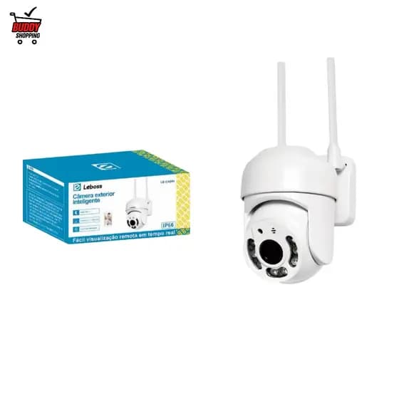 Câmera IP Externa Wi-Fi Full HD 1080p Branca Rotação 355° Prova D'água IP67 LB-CA244