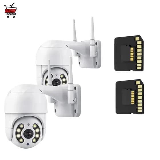 Kit 2 Câmeras Segurança Wifi Externa yoosee Full HD + 2 Cartões SD 16GB