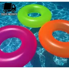 Boia Inflável Circular Neon de Piscina e Praia Redonda Verão para Criança Adolescente e Adulto