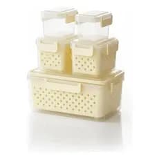 Kit 5 Organizadores Geladeira Caixa Organizadora Cesto