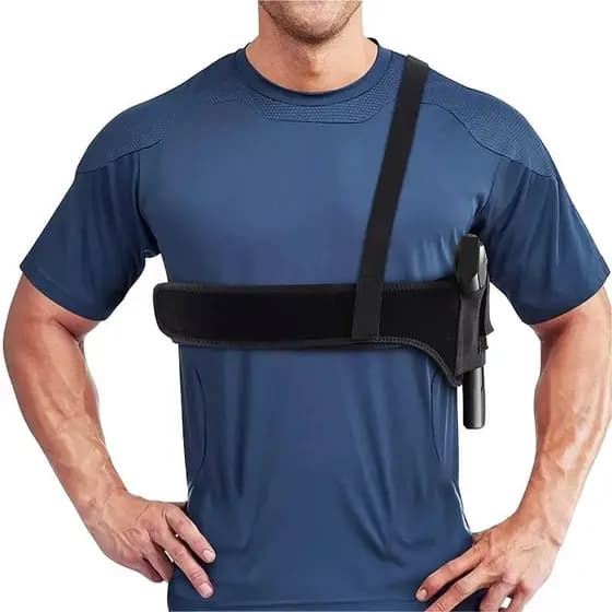 Coldre Axila Discreto Ajustável Pistola Revólver Saque rápido Elástico Universal