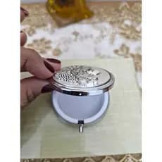 Teca Cálice /Porta Hóstia Eucaristia Ministro  / Porta Terço de Metal Espelhado 6cm