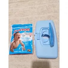 Porta Lenço Umedecido Porta Toalha Menino Menina Infantil Rosa ou Azul + Brinde