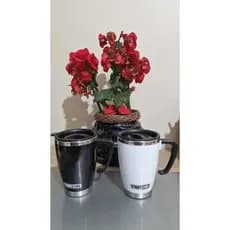 Caneca Isotérmica Copo Café Chá Quente Frio Inoxidável com Tampa 400 ML