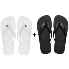 Kit Chinelo Masculino Feminino Brasil Preto Branco