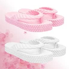 Kit Chinelo Feminino 3 Tranças Plataforma Nuvem Macio Leve