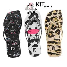 Kit Chinelo Feminino Casual Confortavél
