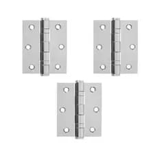 Kit 3-12 Dobradiças De Aço Inoxidável N-304 com Parafusos Reforçadas Porta Madeira VENTO2