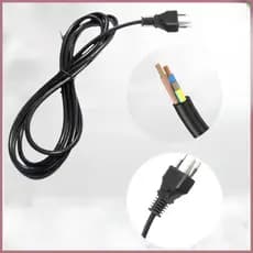 Cabo Elétrico 3G 0.75mm² Com Conector 3 Pinos  OPÇÕES DE COMPRIMENTO 0.9m 1.9m 2.9m VENTO2