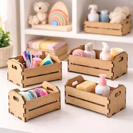 KIT 10-30 Mini Caixotes MDF Cru Decoração | Lembrancinhas, Festas, Artesanato e Centros de MesaVEN2