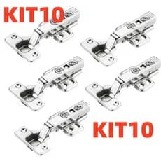KIT 10 Dobradiças 35mm Fechamento Reto Adequadas para Armários Móveis Embutidos Guarda-Roupas VEN2
