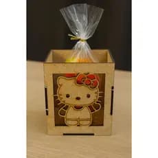 Kit 10 Cachepot Hello Kitty Mdf Crú Lembrancinha Aniversário Decor