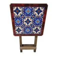 Mesa Dobravel Madeira Azulejo Português Adesivada Bistrô Decor