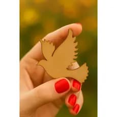 Kit 30 Apliques Espirito Santo Pomba em MDF Crú para Artesanato Armarinho DIY Decor