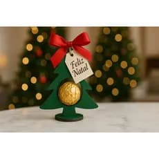 Kit 100 Peças Lembrancinha Árvore Natal Porta Bombom em Mdf 10cm Decoração Presentes Família Amigos Decor
