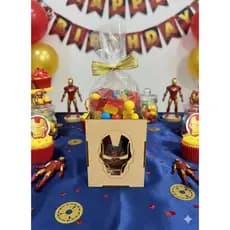 Kit 10 Cachepot Homem de Ferro Mdf Crú Lembrancinha Aniversário Super Herói