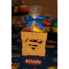 Kit 10 Cachepot Super Homem Festa Infantil Decoração Tema Herói Lembrancinha