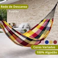 Rede de Descanso Fustão Casal 100% Algodão Reforçada Resistente Cores Variadas