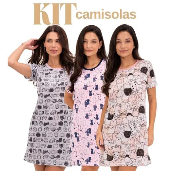 Kit Camisolas Femininas Sortidas Verão Leves Macias Confortáveis Imperdível P ao GG
