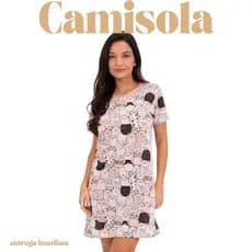 Camisola Feminina Festa dos Gatos Super Confortável Leve P ao GG