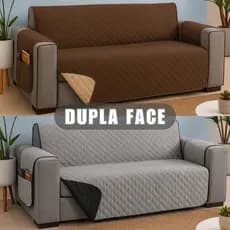 Protetor de Sofá DUPLA FACE 1 2 3 4 Lugares Capa Protetora Matelado Porta Objetos para Proteger