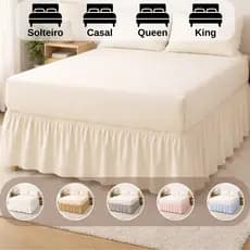 Saia Box Solteiro Casal Queen King Size Faixa Gringa Ajustável 400 Fios Toque Macio Micropercal