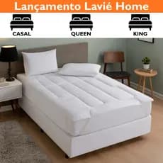 Pillow Top Casal Queen King 600g/m² 400 Fios Protetor de Colchão Pilow Pillowtop Macio Luxo Cama Box