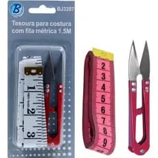 Fita Métrica Tesoura Pic Arremate Acabamentto Metal Costura Dona Shô