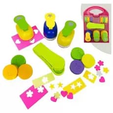 Kit Com 3 Perfurador + 6 Marcadores De Papel Eva Scrapbook Dona Shô