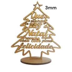 ARVORE DE NATAL MDF  LEMBRANCINHAS DE NATAL 3MM Dona Shô