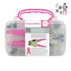 Aplicador de Ilhós Crop A Dile Pink - Kit com Estojo e 100 Ilhoses WeR Memory Keepers screpbook papelaria Dona Shô