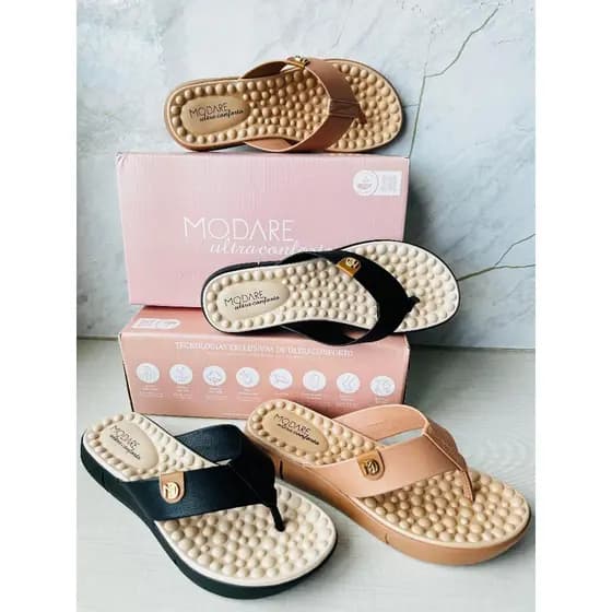 Chinelo Ortopedico Feminino Modare Palmilha Massageadora Ultraconforto Esporão Antiderrapante Casual
