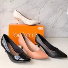 Sapato Scarpin Feminino Beira Rio Social Bico Fino Salto Baixo Confortavel para Trabalho