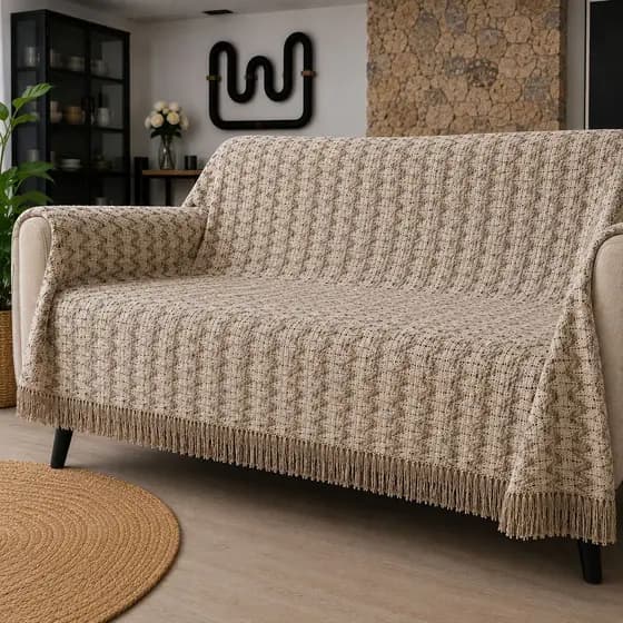 Manta Para Sofá fibra de coco com Algodão Luxo Gigante 270x260 Tipo Capa De Sofá / manta para cama de casal