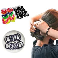 Kit Com 24 Elástico para cabelo com pérolas