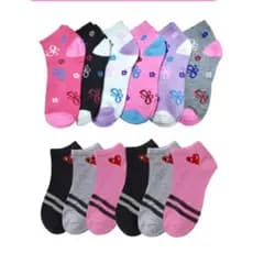 Kit 3-6-12Pares De Meias Cano Curto Feminina Estampadas（nuduan）