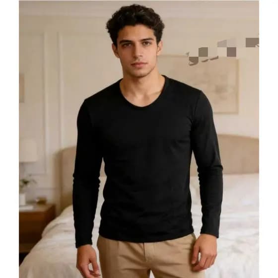 Camiseta Térmica Peluciada Masculina Blusa Segunda Pele Flanelada