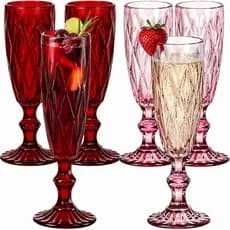 Kit 6 Taças Rubi Ametista 170ml Vidro Roxo Espumante Champanheira Mesa Bar Premium Luxuoso Jantar