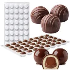 Molde de Silicone Mini Domo Chocolate Bombons Trufa Gelatina Sabonetes Velas Lembrancinhas Recheados