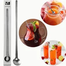 Colher Longa Para Misturar Bebidas Em Copos Altos Jarras Coquetéis Funcional Moderna Elegante