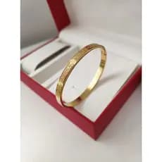 Bracelete Masculino Luxo Oração Pai Nosso Dourado Elegante Aço Inoxidável Semijoia Premium Não Enferruja / Oxida