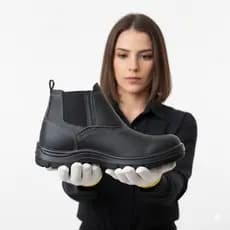 BOTA VIGILANTE SEGURANÇA COURO BICO PVC