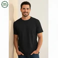 CAMISETA BASICA PRETA UNISEX 100% ALGODÃO MANGA CURTA