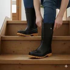 GALOCHA PRETA E AMARELA UNISEX PVC SRA
