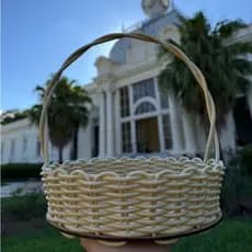 Kit 3 Cestas Fraldeiras Tecidas em Sintético 20 cm Para Decoração/Presente/Festa - Cores Variadas