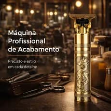 Máquina De Cortar Cabelo e Aparador De Barba Dragão Dourado Recarregável