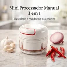 Mini processador triturador de alimentos 2 laminas aço inox recarregavel 170ml