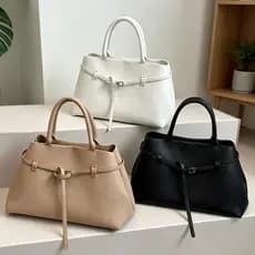 Capacidade especial novo estilo bolsa de ombro couro macio na moda Commuter bolsa grande fivela cinto suporte feminino P